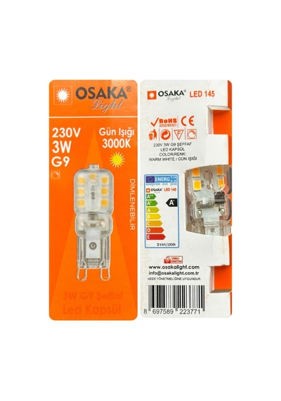 Osaka 3w Sarı Işık 3000k Dim Edilebilir G9 Duylu Led Kapsül Ampul, 6 Adet Standart