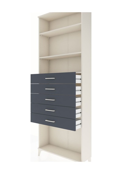 Arges Dolap 3 Raflı 5 Çekmeceli 88x30x243 Aytaşı-antrasit Aytaşı