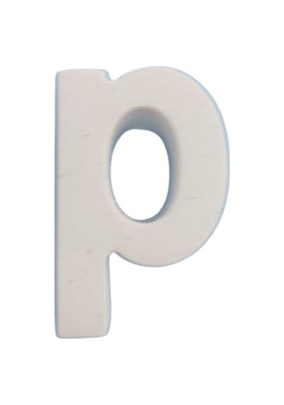 Boyanabilir Harf Obje - P - 5,3x3,5cm