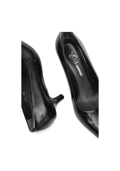 Ayakkabı Fuarı Elit Elysia Kadın Hakiki Rugan Deri Stiletto Siyah Siyah