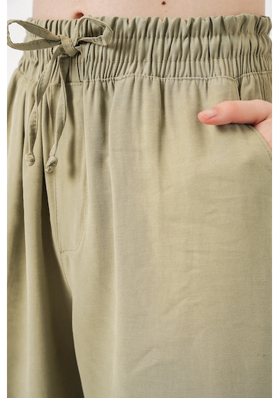 Bigdart Kadın Yüksek Bel Geniş Paça Pantolon 30097 - Çağla