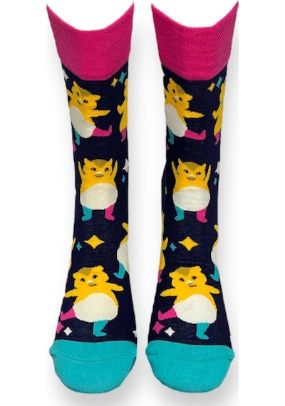 Me-vo Tekli Lacivert Renkli Erkek - Kadın Unisex Esnek Nem Alabilen Pamuklu Animal Desenli Soket Çorap Lacivert