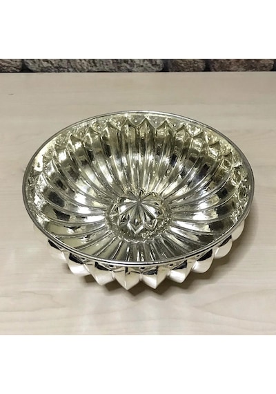 Gümüş Kaplama Dilimli Bakır Hamam Tası Gümüş