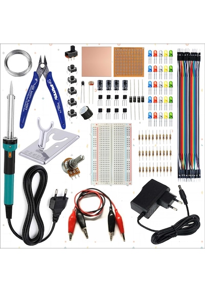 Breadboard Temel Elektrik - Elektronik Seti + Lehimleme Seti