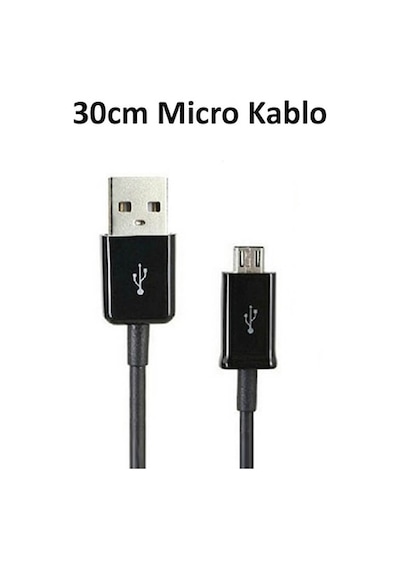 30Cm Kısa Micro Mikro Usb Kablo - 2A Hızlı Şarj Data Kablosu (533632999)
