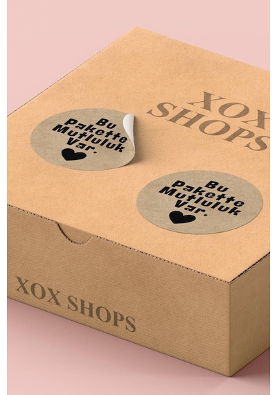 Bu Pakette Mutluluk Var Kraft Sticker 3x3cm St2308 Çok Renkli