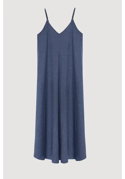 Quzu 25yelb00568 İndigo Elbise Indigo