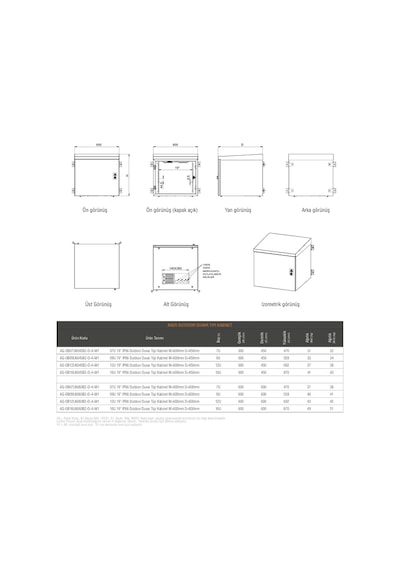 Ager 12u 600x600 Ag-ob12u6060b2-d-a-m1-12u6060 Montajlı Basıc Outdoor Duvar Tıpı Kabınet On Metal Kapak Ikı Adet Kelebek Kılıtlı D-b2 7035 Dıs Ortam