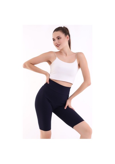 Self Clothing Kadın Lacivert Yüksek Bel Fitilli Dayanıklı Örme Kumaş Toparlayıc (548212927)