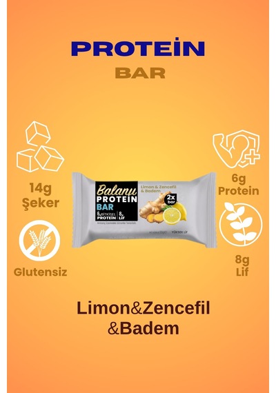 Limonlu & Zencefilli Hurmalı Protein Bar 55gr 2xbar X3 Adet