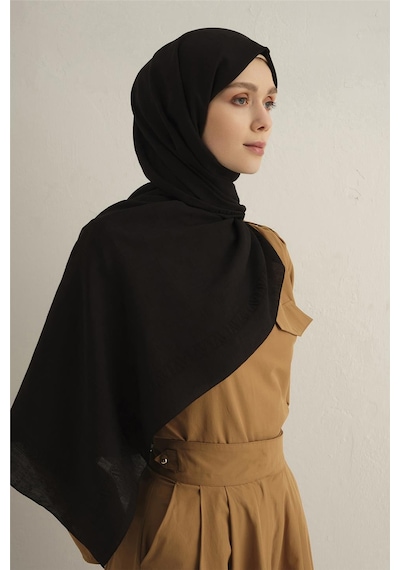 Armine Pamora Dama Çerçeve Şal 2 01 Siyah