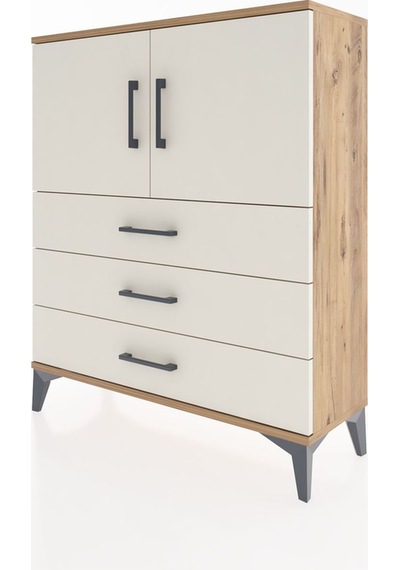 Arges Şifonyer 2 Raflı 3 Çekmeceli 2 Kapaklı 88x30x106 Çam-ay... Çam