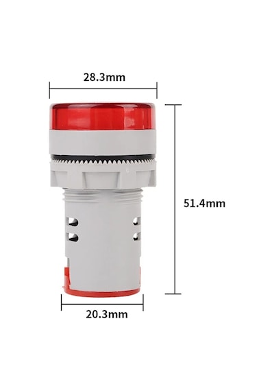 İntercom Ad22-22v-dc 22mm Kırmızı Mini Yuvarlak Dijital Dc Volt Ölçer