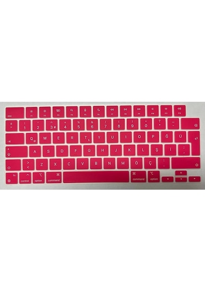 Macbook Air 13.6 Inç A2681 Uyumlu M2 - A3113 M3 Işlemcili Türkçe Q Silikon Klavye Koruyucu Pembe