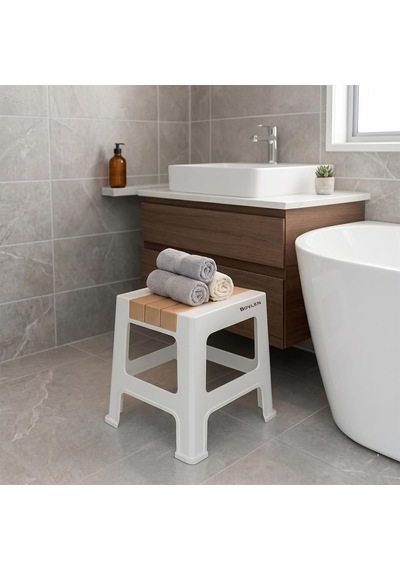 Küçük Boy Kaymaz Tabanlı Ev Ofis Taburesi - 120 Kg Taşıma Kapasiteli Kaymaz Banyo Taburesi - Çocuk Taburesi - 31x Diğer
