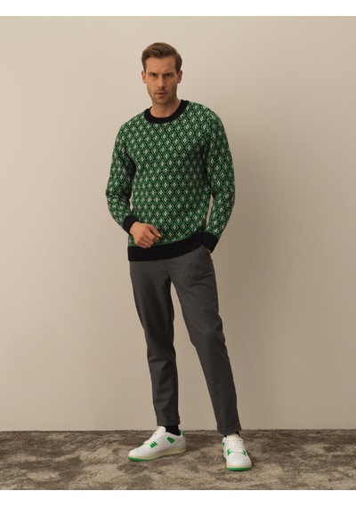 Xint Lacivert Regular Fit Bisiklet Yaka Kazak 801771