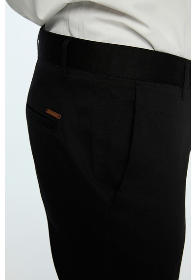 Morven Erkek Siyah Pamuk Trend Düz Slim Fit Chino Pantolon 26ys003007001 Siyah