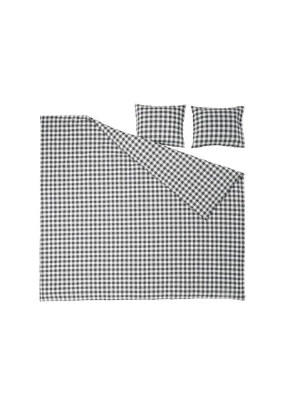 Ikea Ektandvınge Çift Kişilik Nevresim Takımı 220 X 240 Cm Siyah - Siyah Gri Siyah - Gri