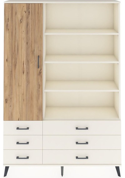 Arges Dolap 8 Raflı 6 Çekmeceli Tek Kapaklı 132x30x195 Aytaş... Aytaşı