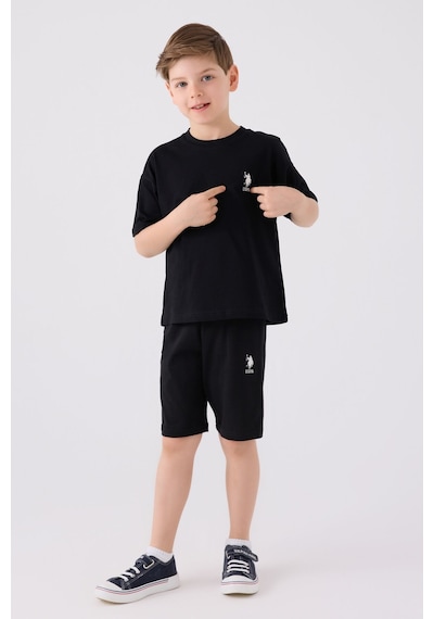 U.S. Polo Assn. Erkek Çocuk Siyah Bermuda Takımı 5274-43664 Siyah