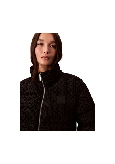 Calvin Klein Lv044e516g Aop Mid Weight Down Puffer Kadın Mont Siyah