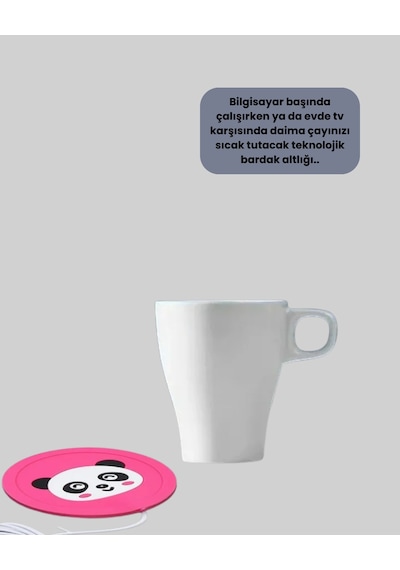 Usb Kablolu Silikon Bardak Isıtıcısı Sevimli Hayvan Figürlü 50 60 Sıcak Tutma - Lisinya