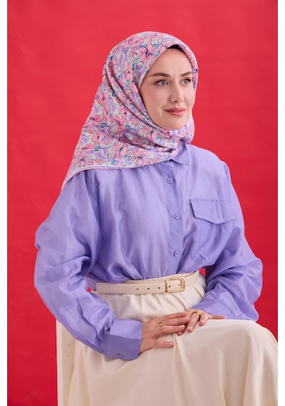 Silk Home Twill İpek Eşarp 11477-40 Ekru, Lila, Leylak, Pembe, Somon, Yeşil