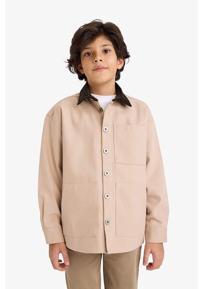 Defacto Erkek Çocuk Gömlek Yaka Gabardin Ceket G6419a826spbg731 Bej-bg731