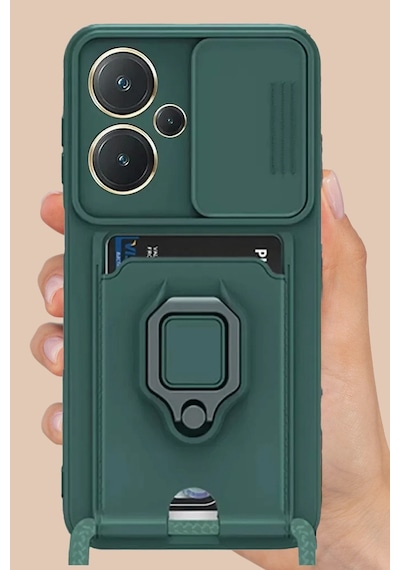 Ilkeshop Newface Xiaomi Redmi Note 13 Pro Plus Kılıf Zuma Kartvizitli Yüzüklü Silikon - Siyah