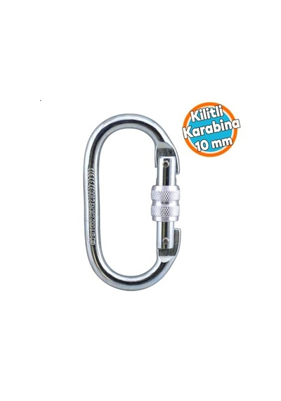 Oval Kilitli Karabina 10 Mm Kanca Paslanmaz Çelik Kilit Tırmanma Kamp Ekipman Tırmanış İp Askı Kilid