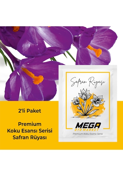 2'li Paket Araba Havalandırma Klima Koku Klipsi Yedek Kartuş Pedi 5 Ad. Premium Safran Rüyası
