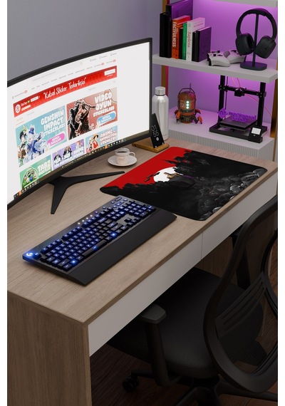 Wolfenstein Kaymaz Dikişli Kauçuk Oyuncu Mousepad V2 - 48x40 Xl Gaming Mouse Pad Fare Altlığı