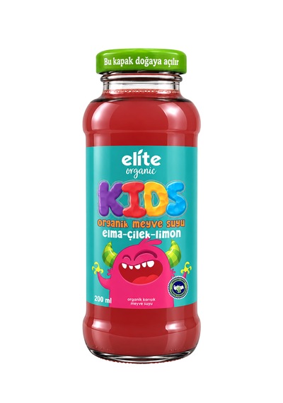Kids Organik Elma-çilek-limon Meyve Suyu 200 Ml