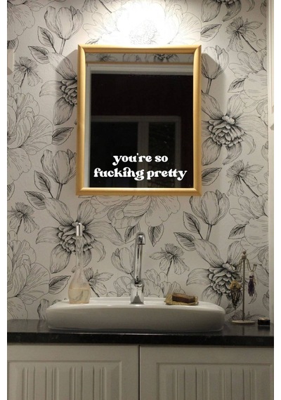 Ayna Dekorasyon Sticker - You're So Pretty - - 30x9 Cm