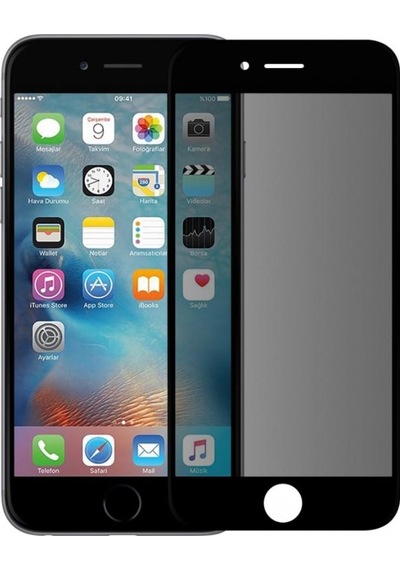 Binano Curved Ceramic Matte Apple Uyumlu   iPhone 7/8 Plus Siyah Ekran Koruyucu