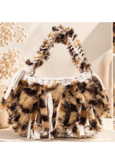 Beyaz Leopar El Çantası Beyaz - Leopar
