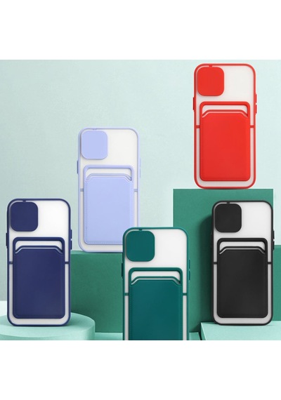 Fitcase Apple Uyumlu iPhone 12 Pro Kilif Cardy Kartlik Cepli Mat Kapak 514448012