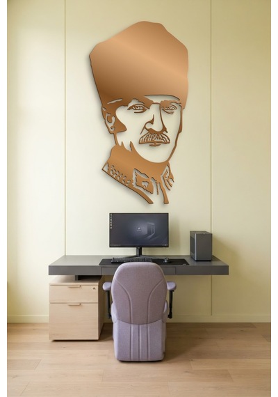 Atatürk Metal Duvar Tablosu - Duvar Sanatı - Duvar Dekoru - Bronz