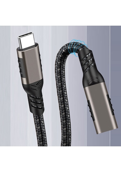 Type-c To Type-c Dişi Erkek 100w 20gbps 8k Ultra Görüntü Ve Ses Data Veri Uzatma Kablosu Yüksek Hızlı Şarj 3 Metre