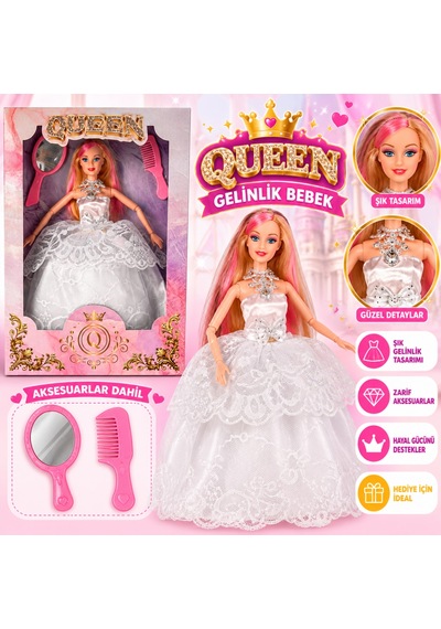 Arkhenx Que-107 Kutu.gen.gelinlik.aksesuar.queen Bebek Oyuncak Bebek Adet Fiyatıdır Bzs1 Standart