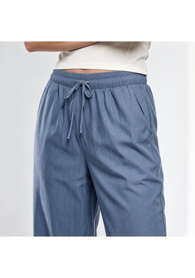 Nealirsanall.com Kadın Mavi Tencel Jogger Pantolon - Beli Bağcıklı Denim Görünümlü Pantolon Nealirsanall.com Kadın Mavi Tencel Jogger Pantolon - Beli Bağcıklı Denim Görünümlü Pantolon