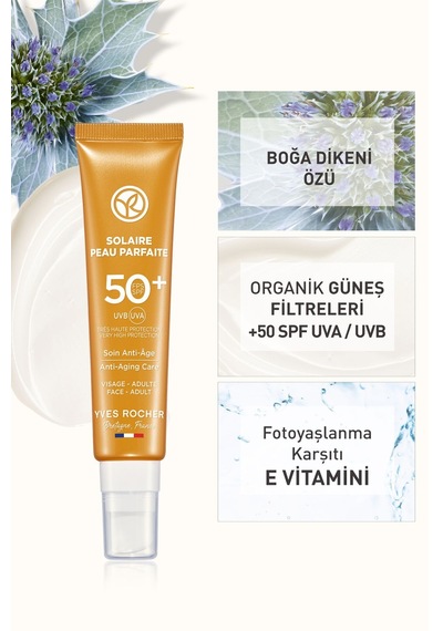 Yves Rocher Spf 50 Yüksek Korumalı Fotoyaşlanma Ve Leke Karşıtı Yüz Güneş Kremi/solaire Peau Parfaite-40 Ml