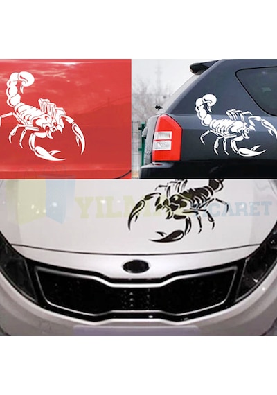 Skorpion Akrep Oto Sticker Yapıştırma Araba Araç Etiket 2 Adet