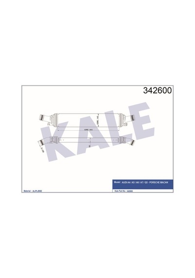 KALE OTO Radyatör 342600 Turbo Radyatörü A4 07- 1.8 Tfsı 1.8 Tfsı 2.0 TDI 2.0 Tfsı A5 07- A6 11- Q5 08- 665X134.4X58
