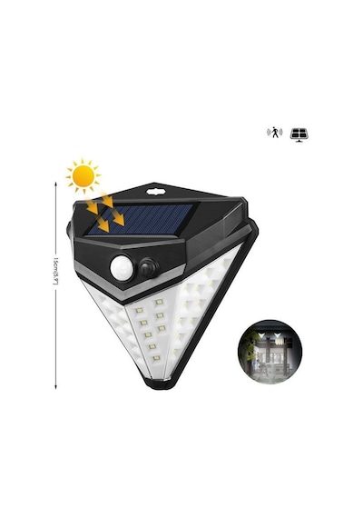 Su Geçirmez Solar Bahçe Aydınlatması 38 Led Üçgen Duvar Aydınl . Diğer