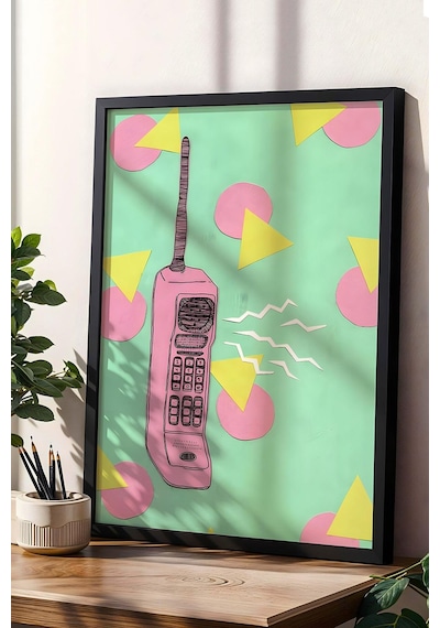 Brick Phone Çerçeveli Tablo - Pop Art Poster Tablo