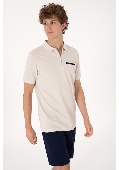 U.S. Polo Assn. Erkek Regular Fit Fermuarlı Taş Tişört 50306788-VR049 U.S. Polo Assn. Erkek Regular Fit Fermuarlı Taş Tişört 50306788-VR049