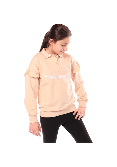 Toontoy Kız Çocuk Nakışlı Sweatshirt Bej
