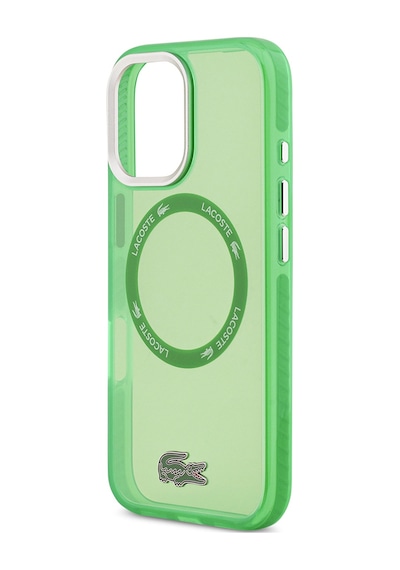 Apple Uyumlu iPhone 17 Kılıf Lacoste Lisanslı M-safe Özellikli İkonik Timsah Logolu Buzlu Kapak Yeşil Yeşil
