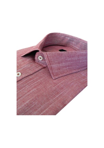 Erkek Gömlek Uzun Kol Silim Fit Keten Bgl-st01456 Bordo